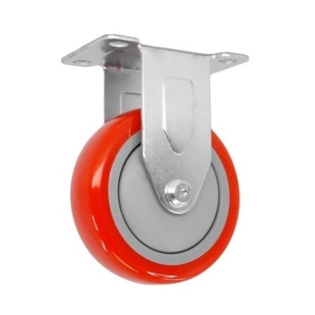 Casterhq 3"x1.25" RED Polyurethane ON POLYOLEFIN Wheel, Rigid Caster, 260 L LDPPR3X125RG